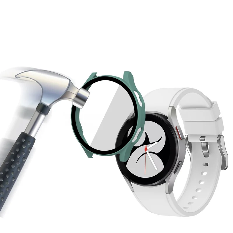 Auffallend Stilvoll Samsung Galaxy Watch 4 (44mm) Hülle mit Displayschutz in Plastik und Gehärtetes Glas