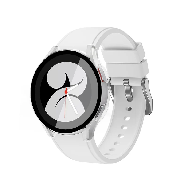Auffallend Stilvoll Samsung Galaxy Watch 4 (44mm) Hülle mit Displayschutz in Plastik und Gehärtetes Glas