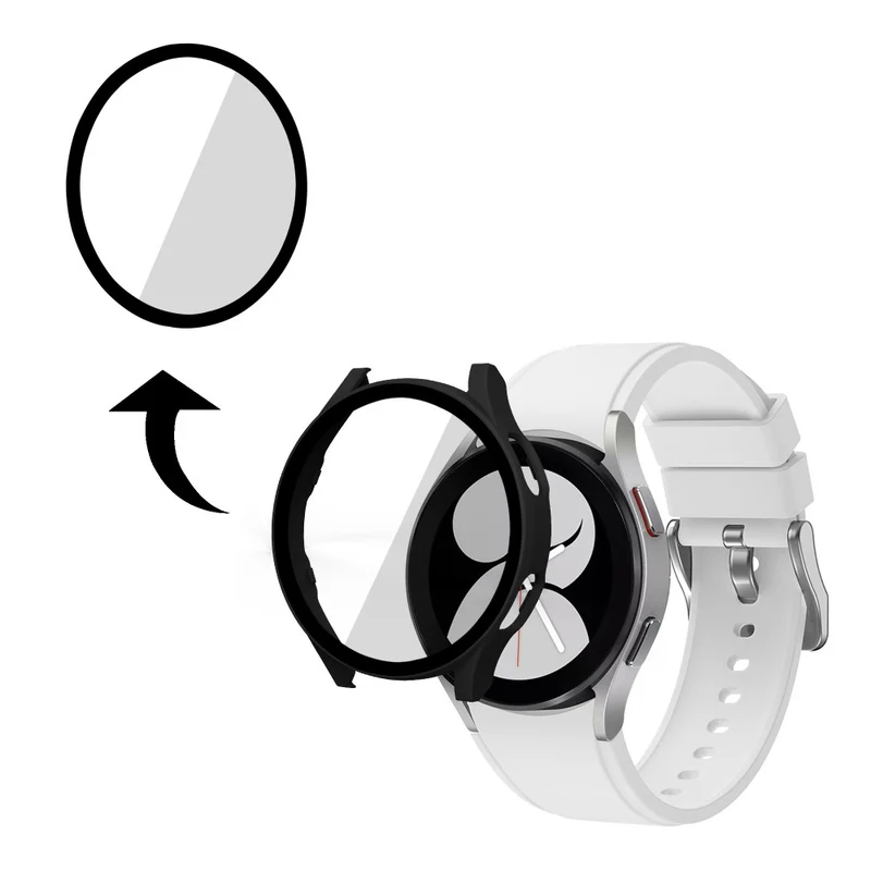 Absolut Gut Samsung Galaxy Watch 4 (40mm) Hülle mit Displayschutz in Plastik und Gehärtetes Glas