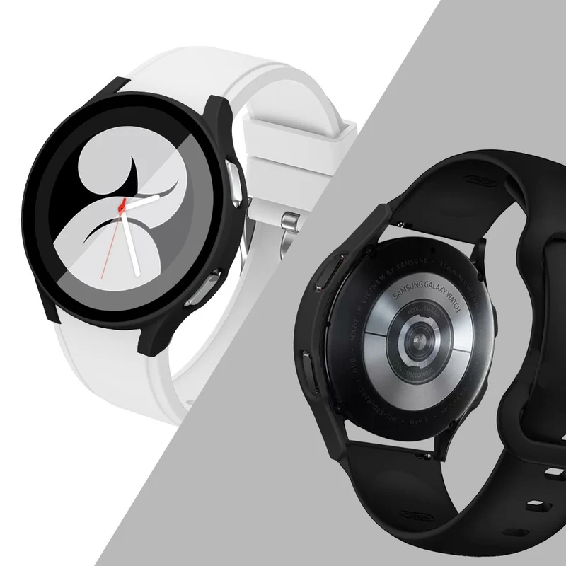 Absolut Gut Samsung Galaxy Watch 4 (40mm) Hülle mit Displayschutz in Plastik und Gehärtetes Glas