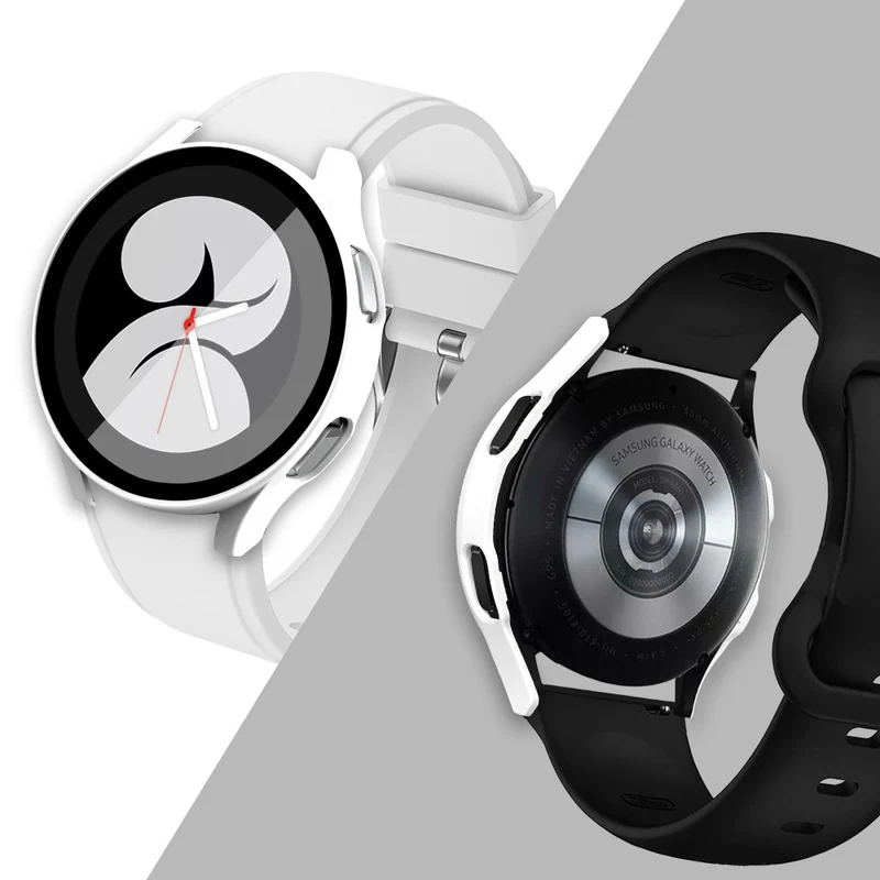 Absolut Gut Samsung Galaxy Watch 4 (40mm) Hülle mit Displayschutz in Plastik und Gehärtetes Glas