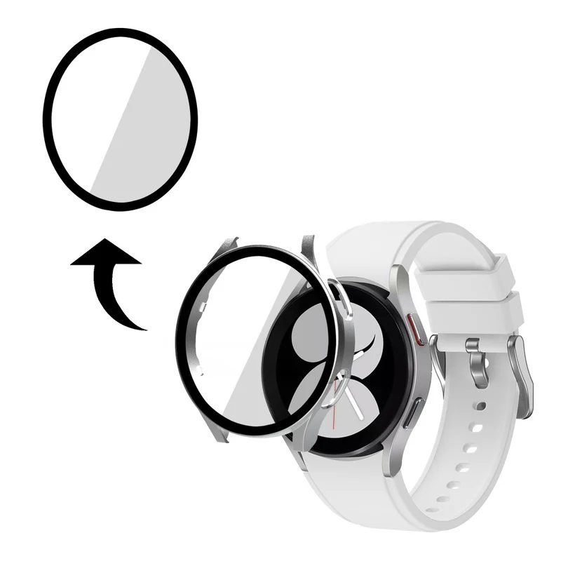 Absolut Gut Samsung Galaxy Watch 4 (40mm) Hülle mit Displayschutz in Plastik und Gehärtetes Glas