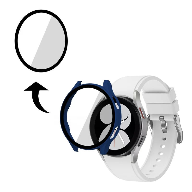 Absolut Gut Samsung Galaxy Watch 4 (40mm) Hülle mit Displayschutz in Plastik und Gehärtetes Glas