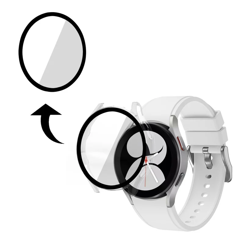 Absolut Gut Samsung Galaxy Watch 4 (40mm) Hülle mit Displayschutz in Plastik und Gehärtetes Glas