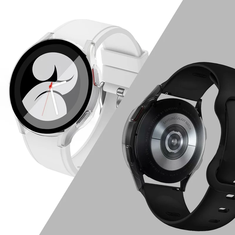 Absolut Gut Samsung Galaxy Watch 4 (40mm) Hülle mit Displayschutz in Plastik und Gehärtetes Glas