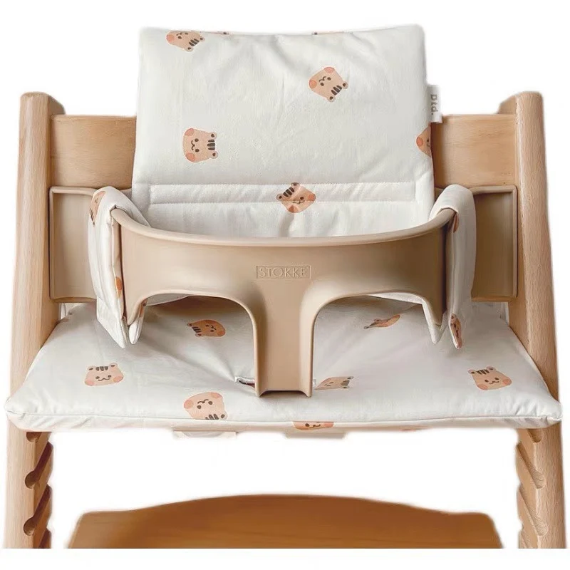 Polster-Set für Hochstuhl für Babys mit abnehmbarem Teddy-Applikation