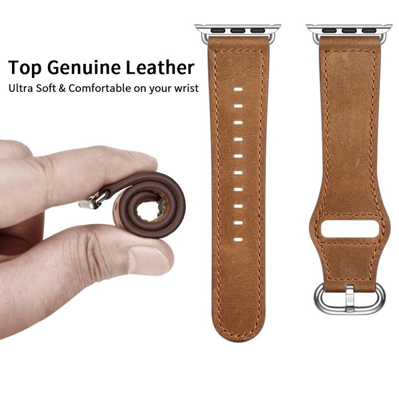 Cool Apple Watch Series 7 45mm Echtes Leder armband