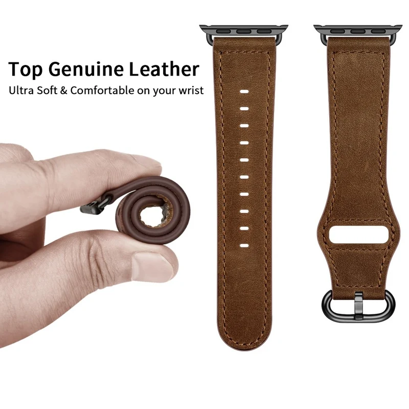 Cool Apple Watch Series 7 45mm Echtes Leder armband