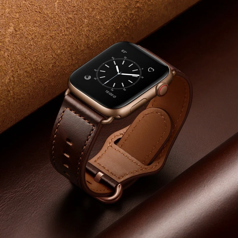 Cool Apple Watch Series 7 45mm Echtes Leder armband
