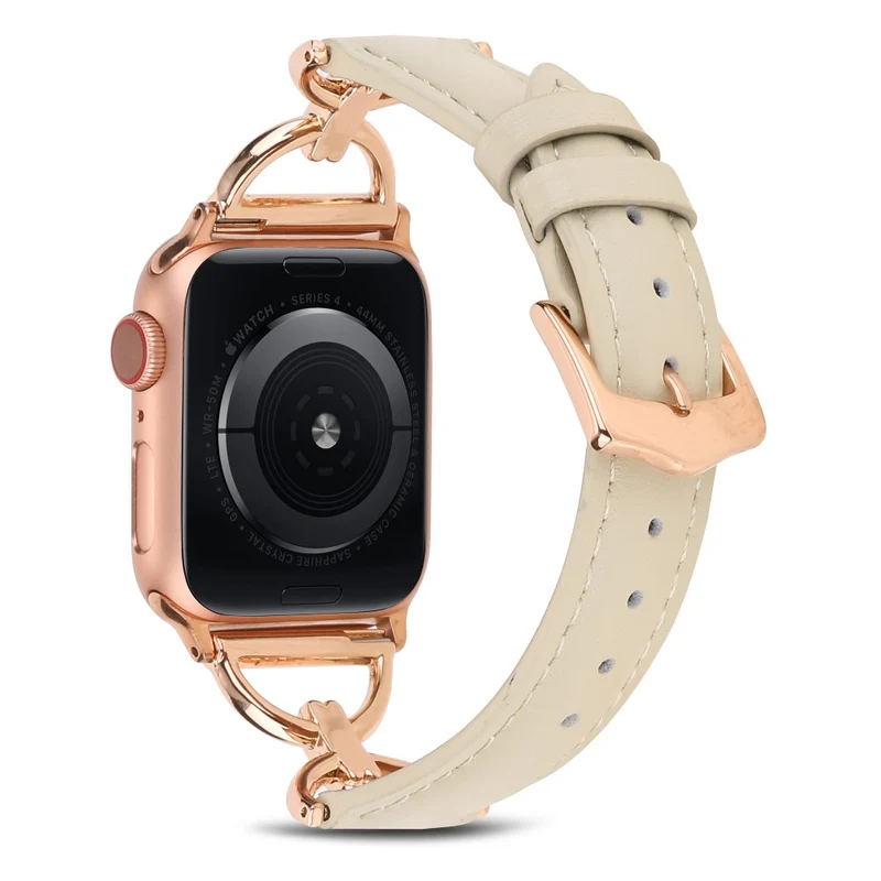 Sehr elegant Apple Watch Series 7 45mm Echtes Leder armband