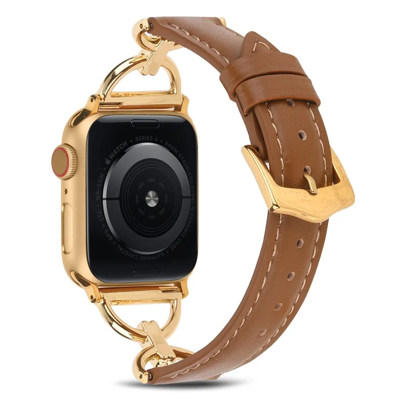 Sehr elegant Apple Watch Series 7 45mm Echtes Leder armband