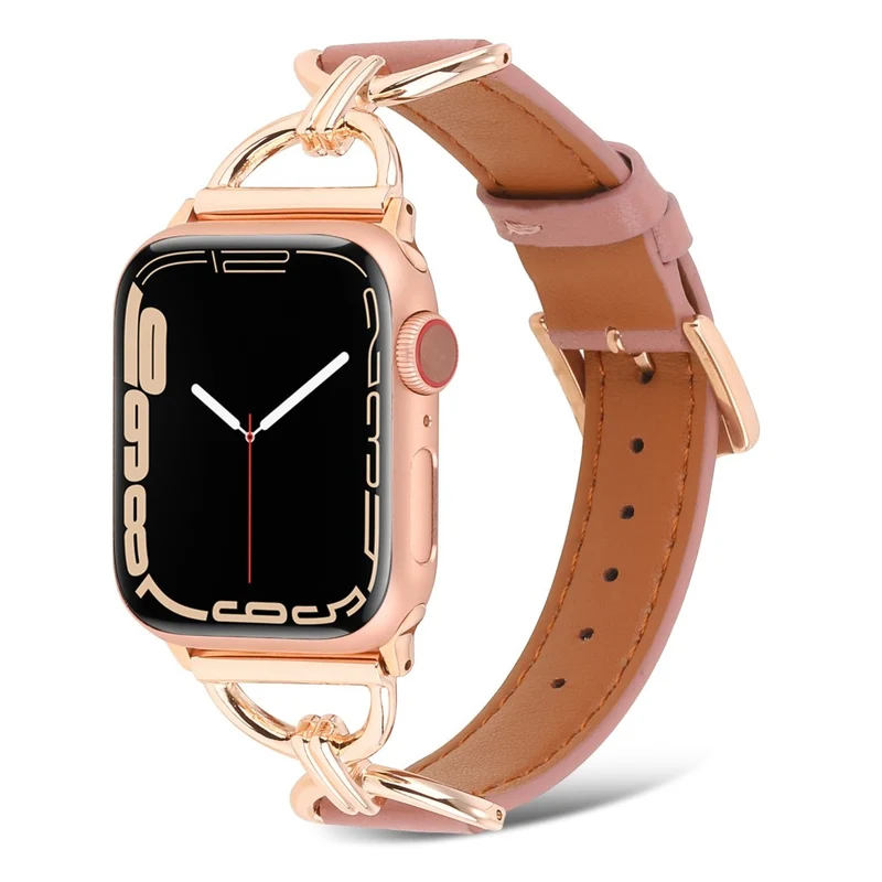 Sehr elegant Apple Watch Series 7 45mm Echtes Leder armband