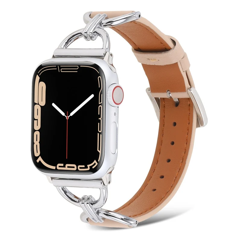 Sehr elegant Apple Watch Series 7 45mm Echtes Leder armband