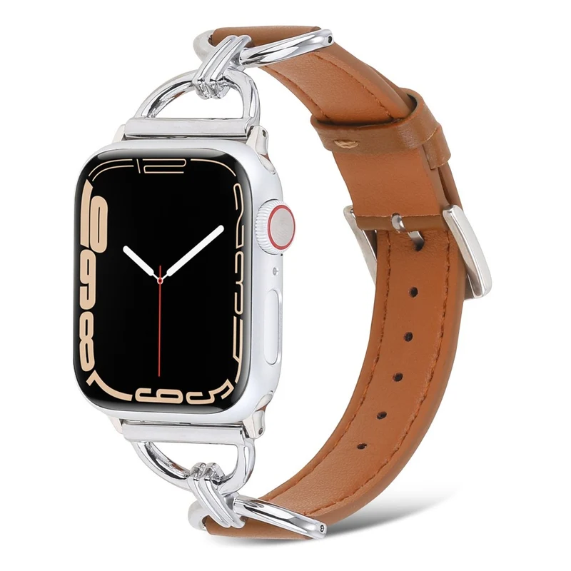 Sehr elegant Apple Watch Series 7 45mm Echtes Leder armband