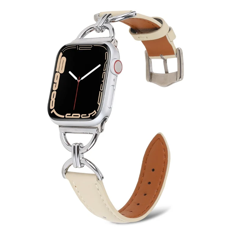 Sehr elegant Apple Watch Series 7 45mm Echtes Leder armband