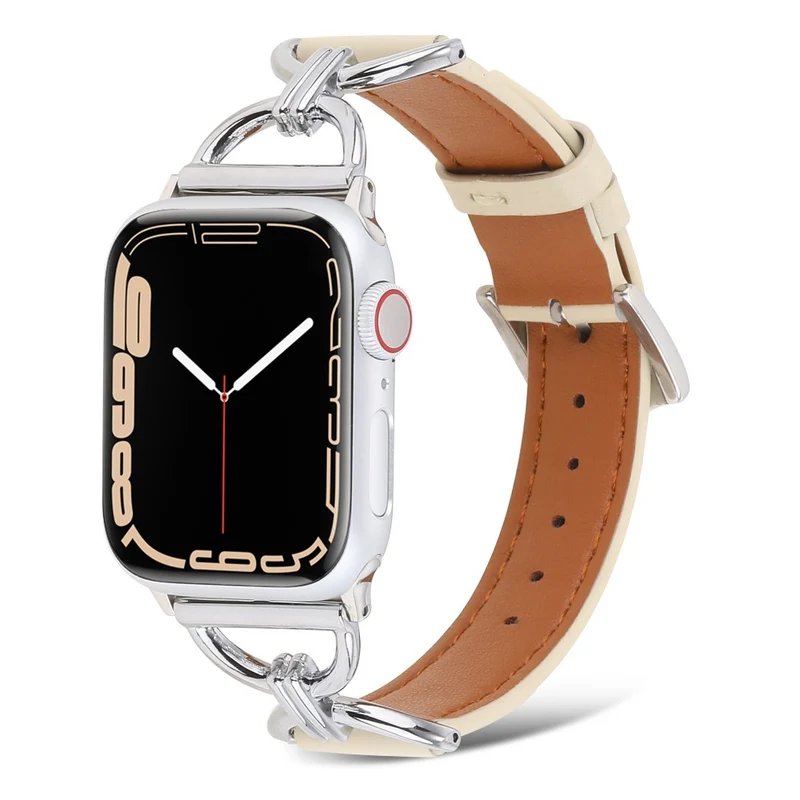 Sehr elegant Apple Watch Series 7 45mm Echtes Leder armband