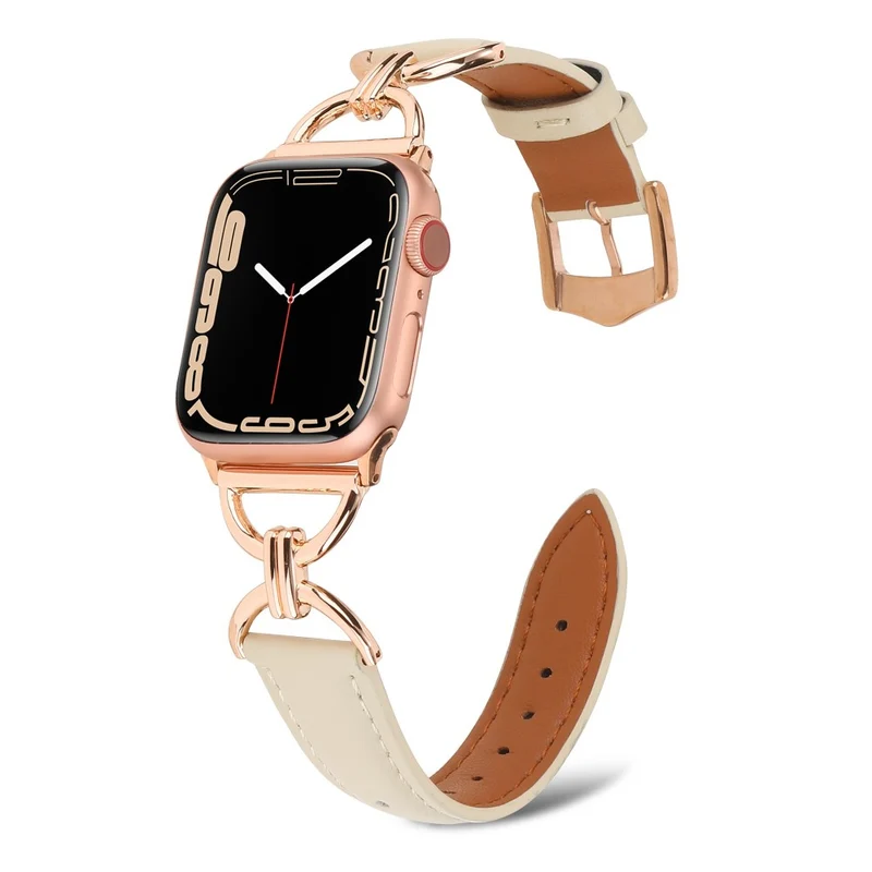 Sehr elegant Apple Watch Series 7 45mm Echtes Leder armband