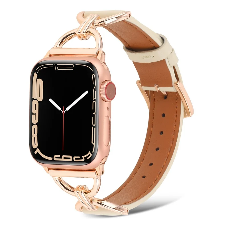 Sehr elegant Apple Watch Series 7 45mm Echtes Leder armband