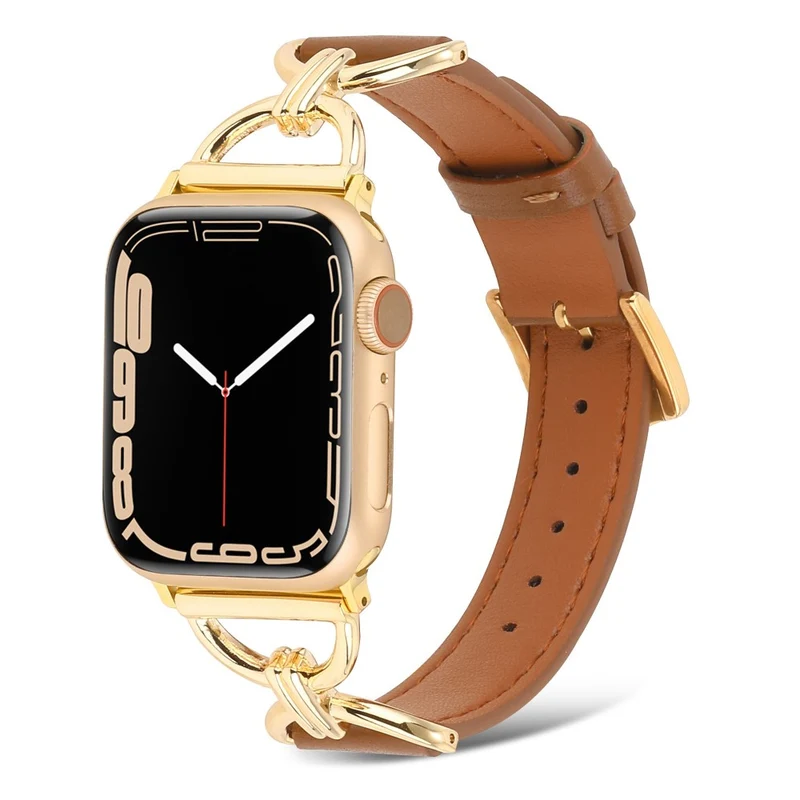 Sehr elegant Apple Watch Series 7 45mm Echtes Leder armband