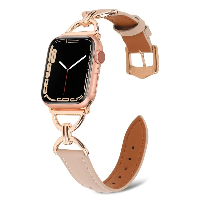 Sehr elegant Apple Watch Series 7 45mm Echtes Leder armband