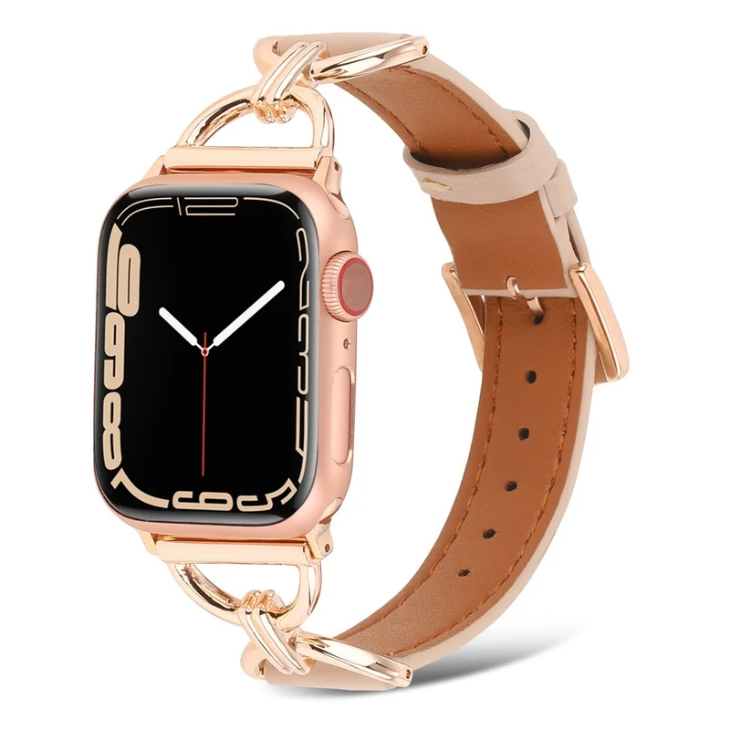 Sehr elegant Apple Watch Series 7 45mm Echtes Leder armband
