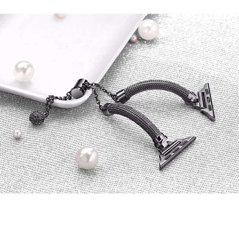 Bequem Apple Watch Series 7 45mm Metall und Strass armband