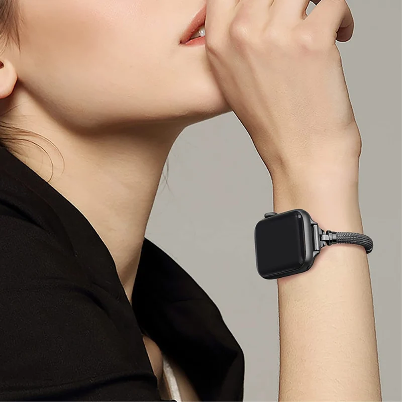 Bequem Apple Watch Series 7 45mm Metall und Strass armband
