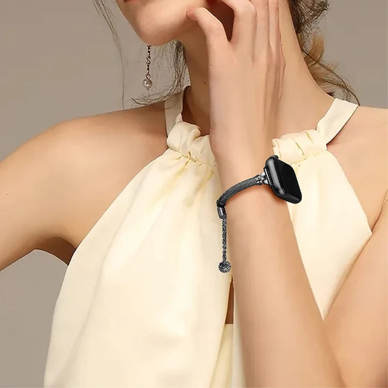 Bequem Apple Watch Series 7 45mm Metall und Strass armband