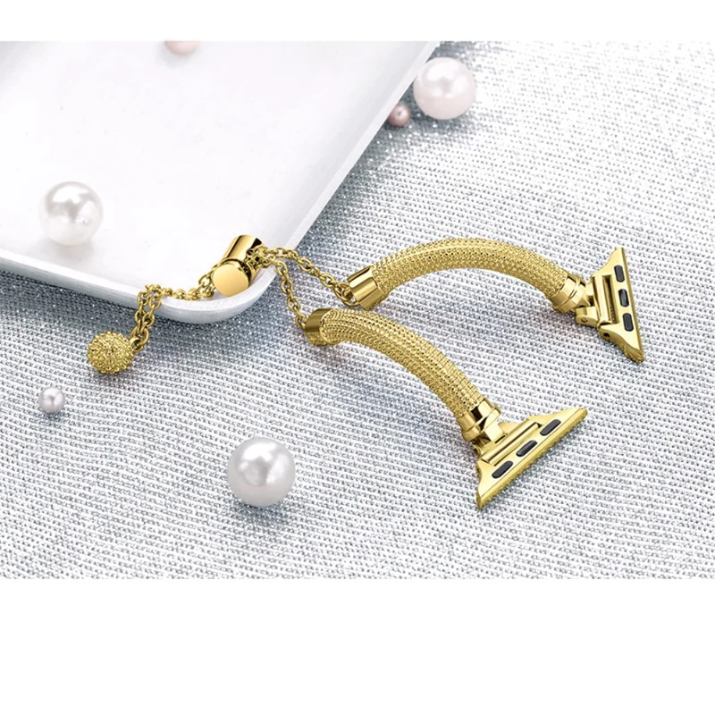 Bequem Apple Watch Series 7 45mm Metall und Strass armband