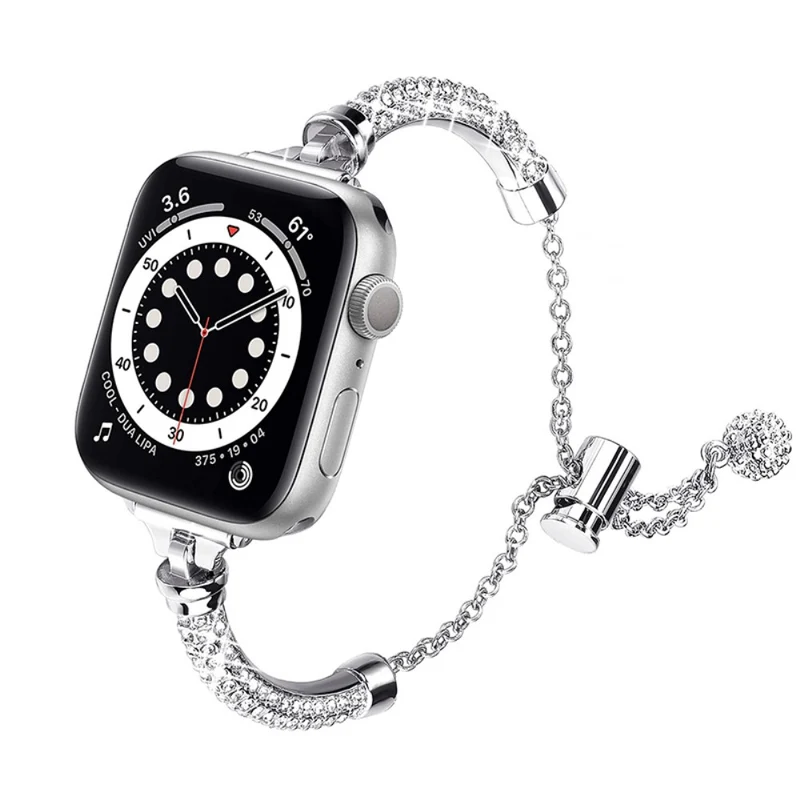 Zeitlos Apple Watch Series 7 45mm Metall und Strass armband