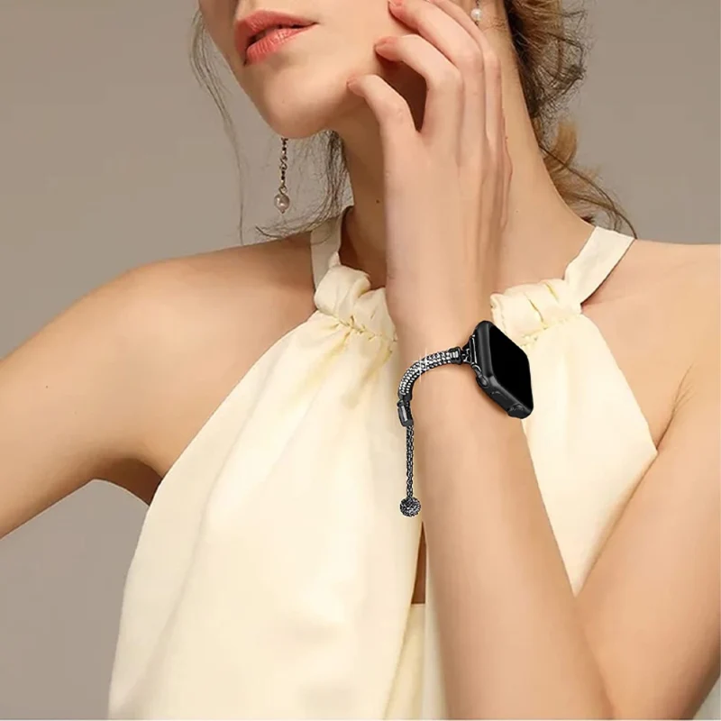 Süß Apple Watch Series 7 45mm Metall und Strass armband