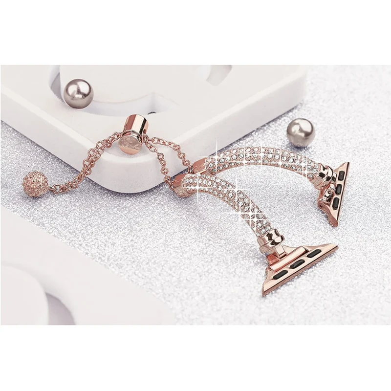 Süß Apple Watch Series 7 45mm Metall und Strass armband