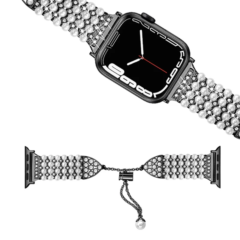 Reizend Apple Watch Series 7 45mm Metall und Strass armband