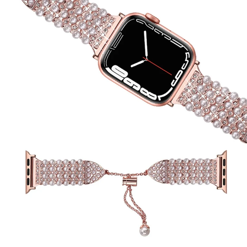 Reizend Apple Watch Series 7 45mm Metall und Strass armband