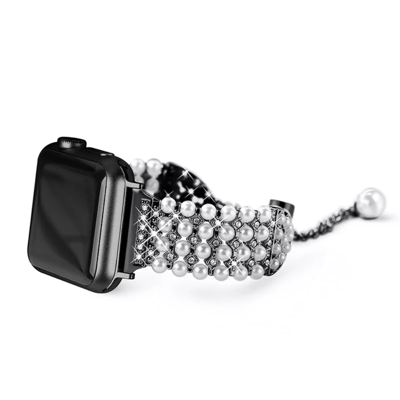 Reizend Apple Watch Series 7 45mm Metall und Strass armband
