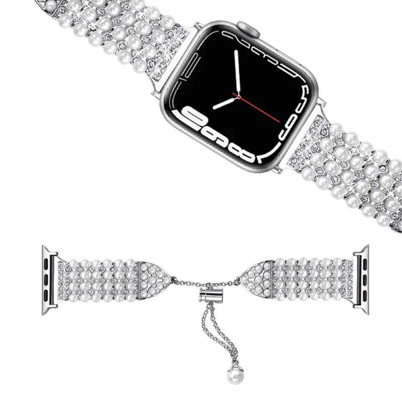 Süß Apple Watch Series 7 45mm Metall und Strass armband