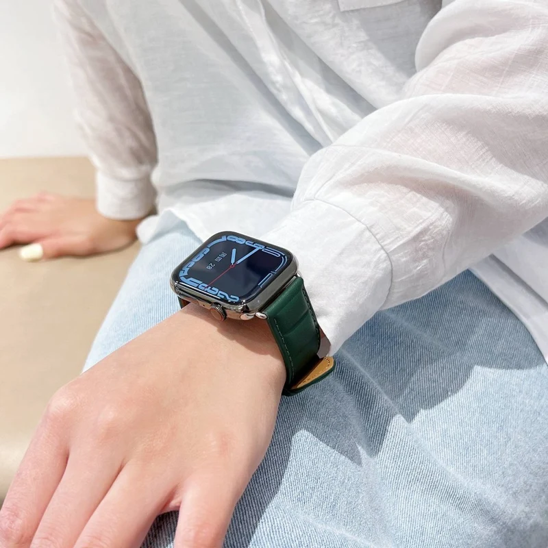 Sehr schön Universell Apple Echtes Leder armband