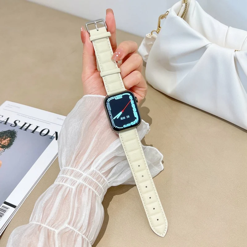 Sehr schön Universell Apple Echtes Leder armband