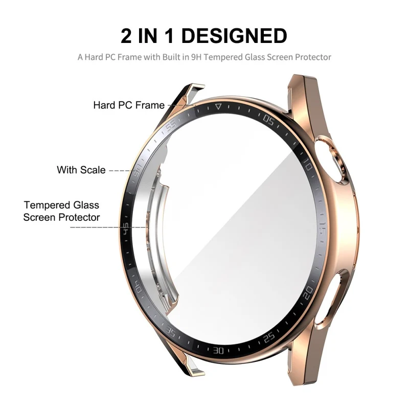 Auffallend Nett Huawei Watch GT 3 (46mm) Hülle mit Displayschutz in Plastik und Gehärtetes Glas