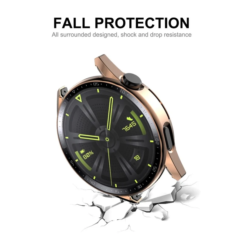 Auffallend Nett Huawei Watch GT 3 (46mm) Hülle mit Displayschutz in Plastik und Gehärtetes Glas
