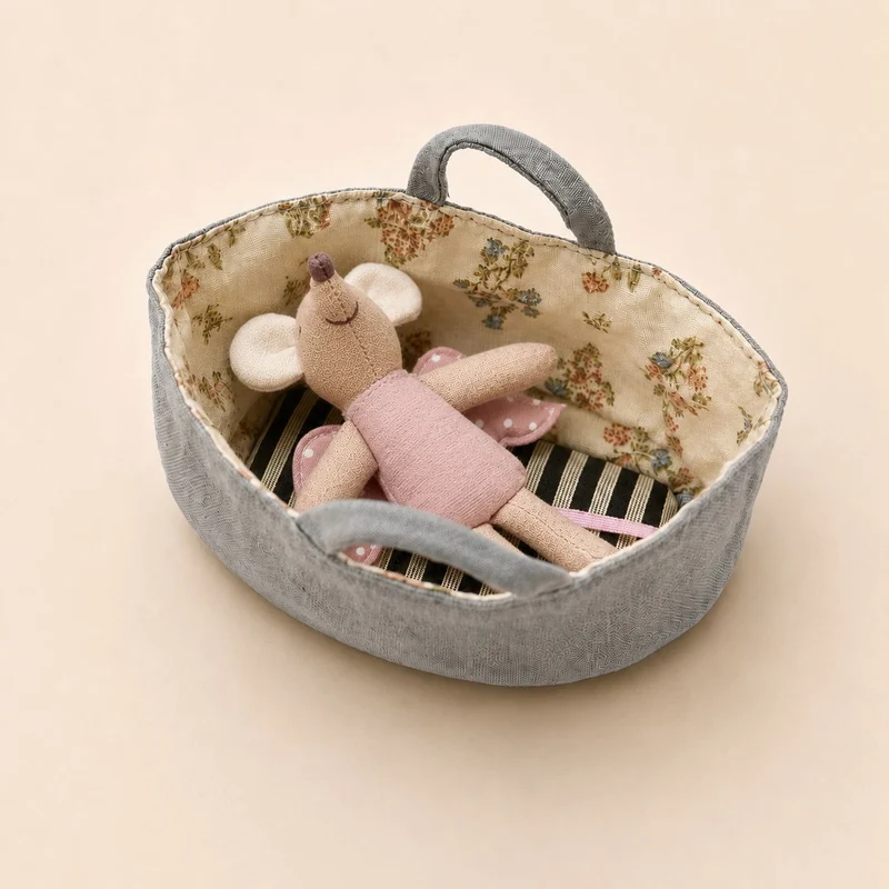 Stoffe Kinderzimmer Aufbewahrungskorb mit gepolsterten Griffen und floral gefüttertem Innenraum