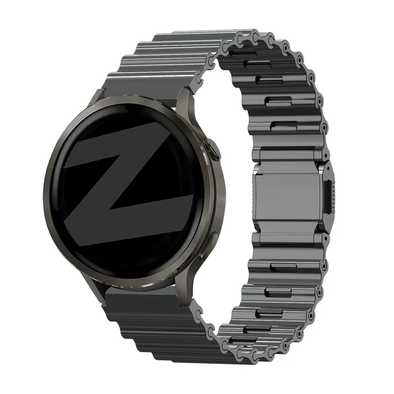 Bandz Oppo Watch S Premium Stahlarmband 'Ocean' (Titan Grau)