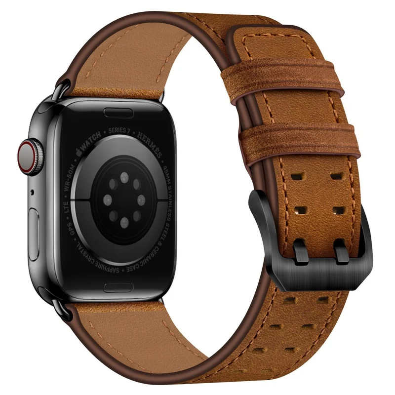 Zeitlos Apple Watch Series 7 45mm Echtes Leder armband