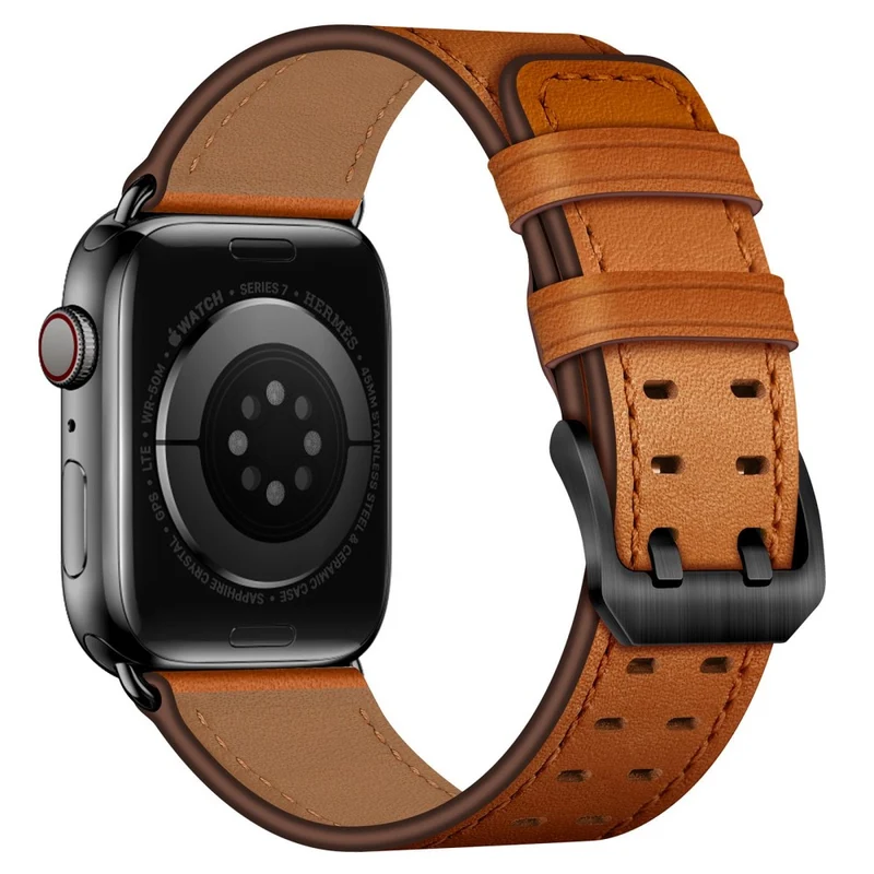 Zeitlos Apple Watch Series 7 45mm Echtes Leder armband