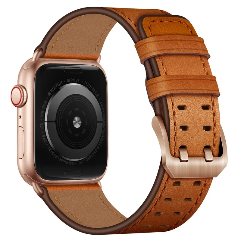 Zeitlos Apple Watch Series 7 45mm Echtes Leder armband
