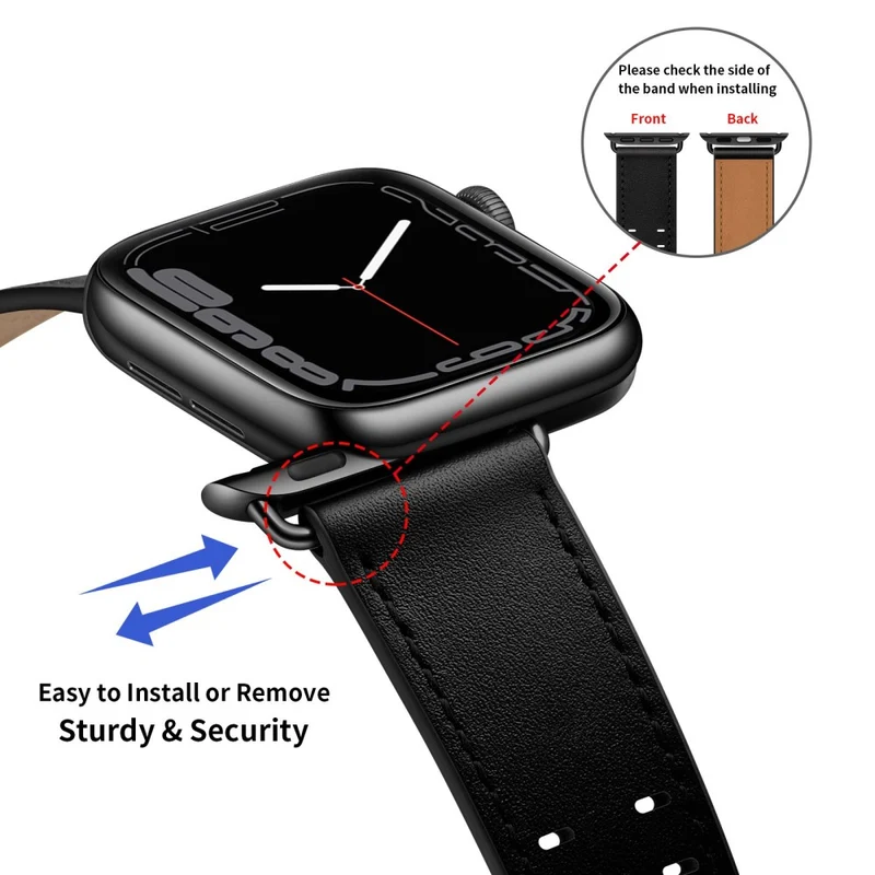 Zeitlos Apple Watch Series 7 45mm Echtes Leder armband