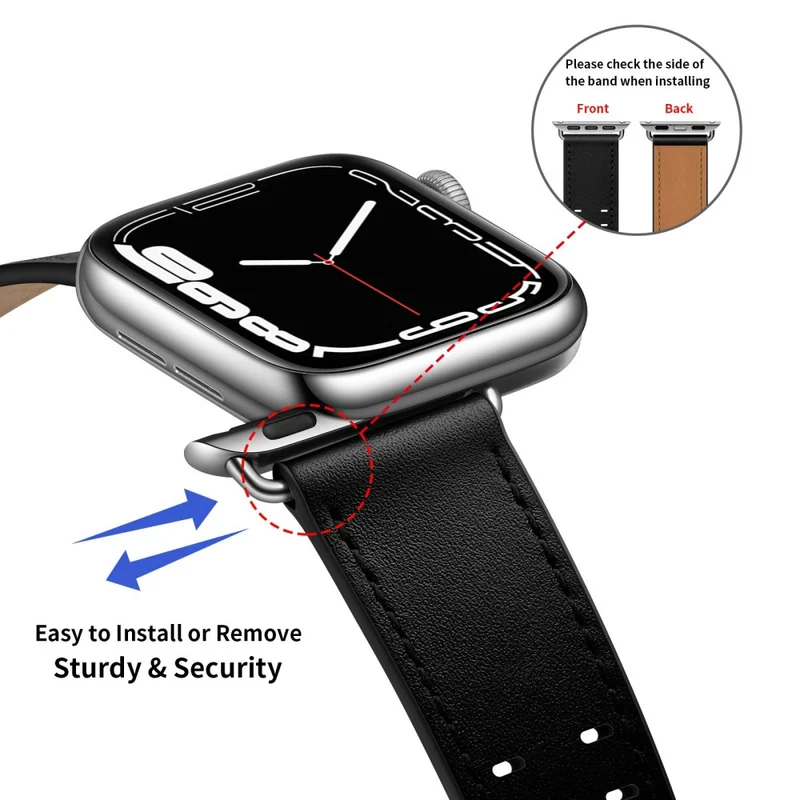 Zeitlos Apple Watch Series 7 45mm Echtes Leder armband