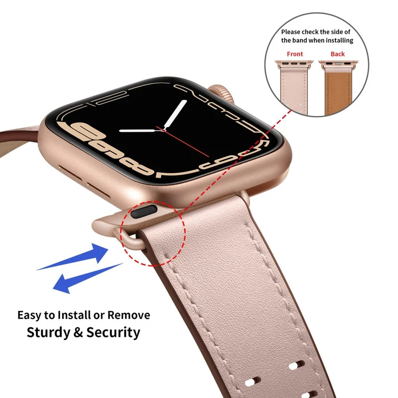 Zeitlos Apple Watch Series 7 45mm Echtes Leder armband