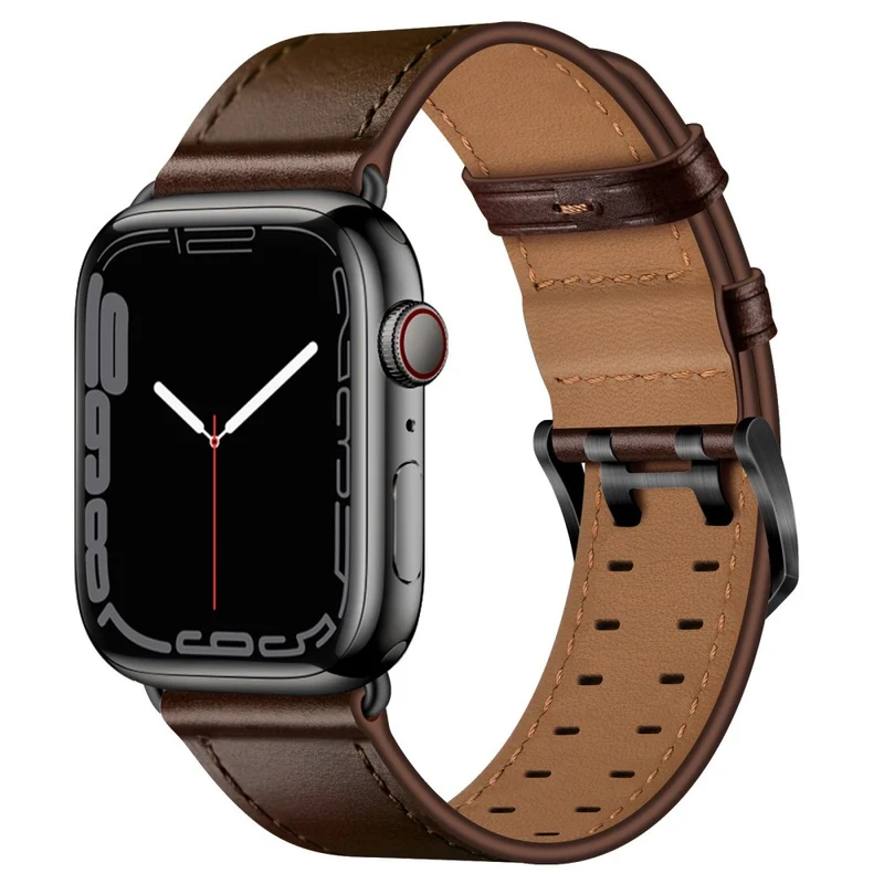 Zeitlos Apple Watch Series 7 45mm Echtes Leder armband
