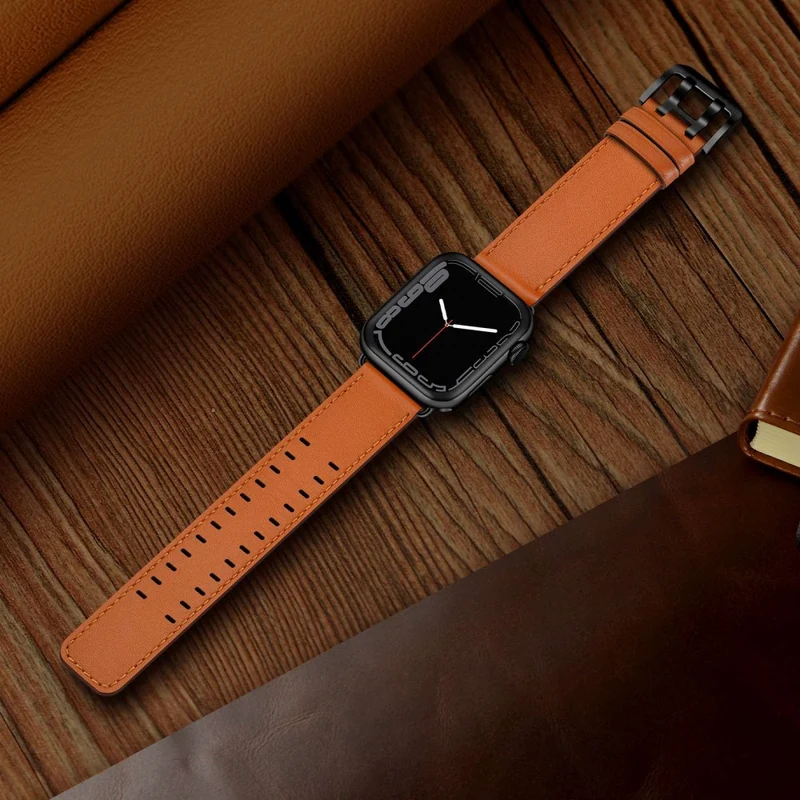 Zeitlos Apple Watch Series 7 45mm Echtes Leder armband